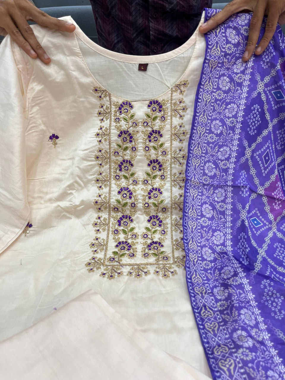 Banana Silk Kurti Pant Dupatta Set