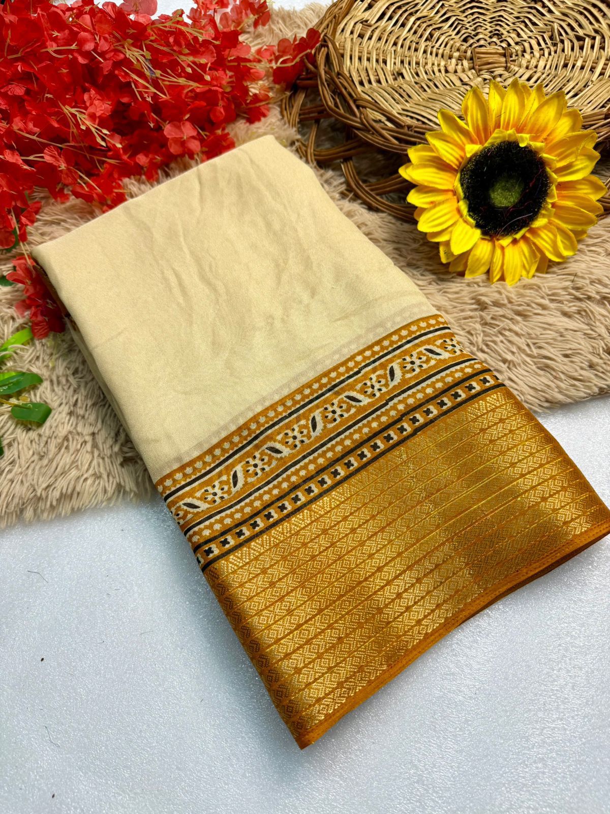marsh mellow saree