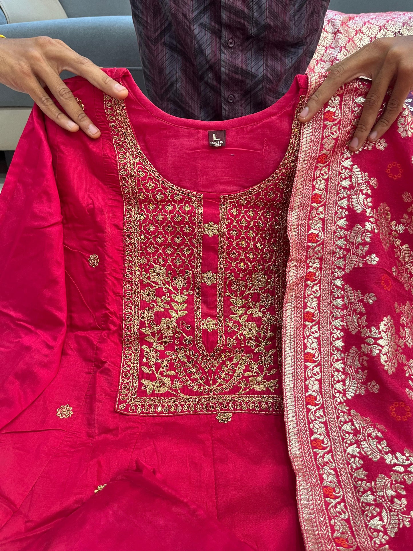 Anarkali Flared Kurti Pant Dupatta Set🌼