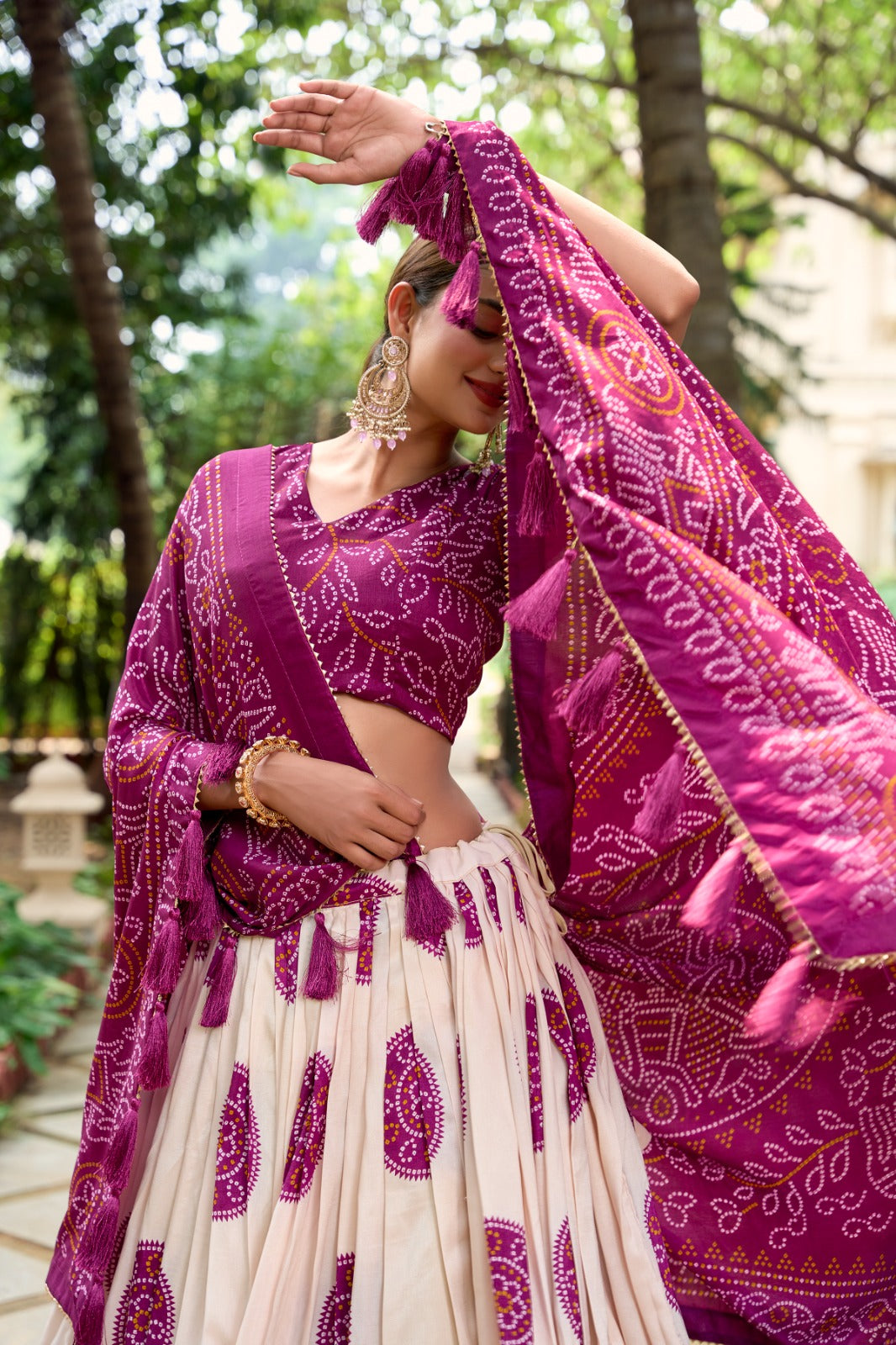 Tussar silk lehanga