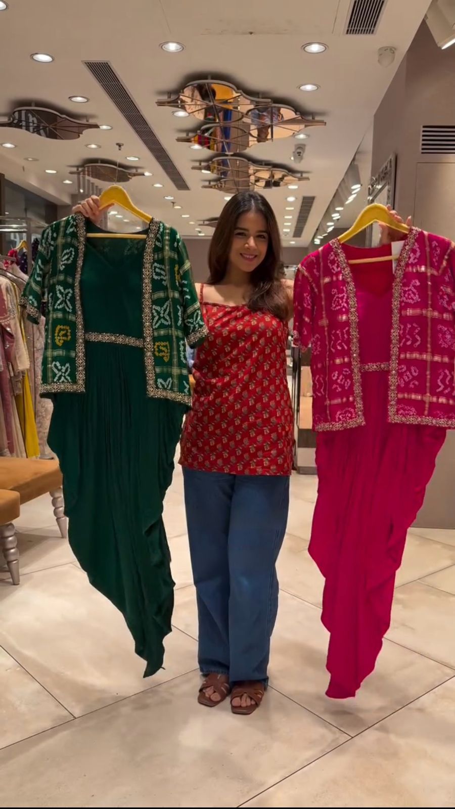 Bandhani jacket dress