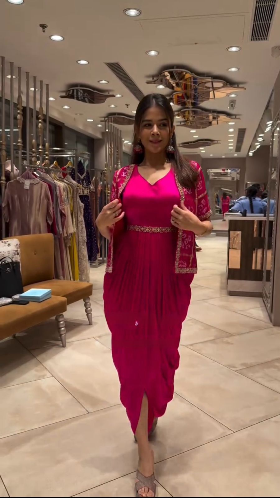 Bandhani jacket dress