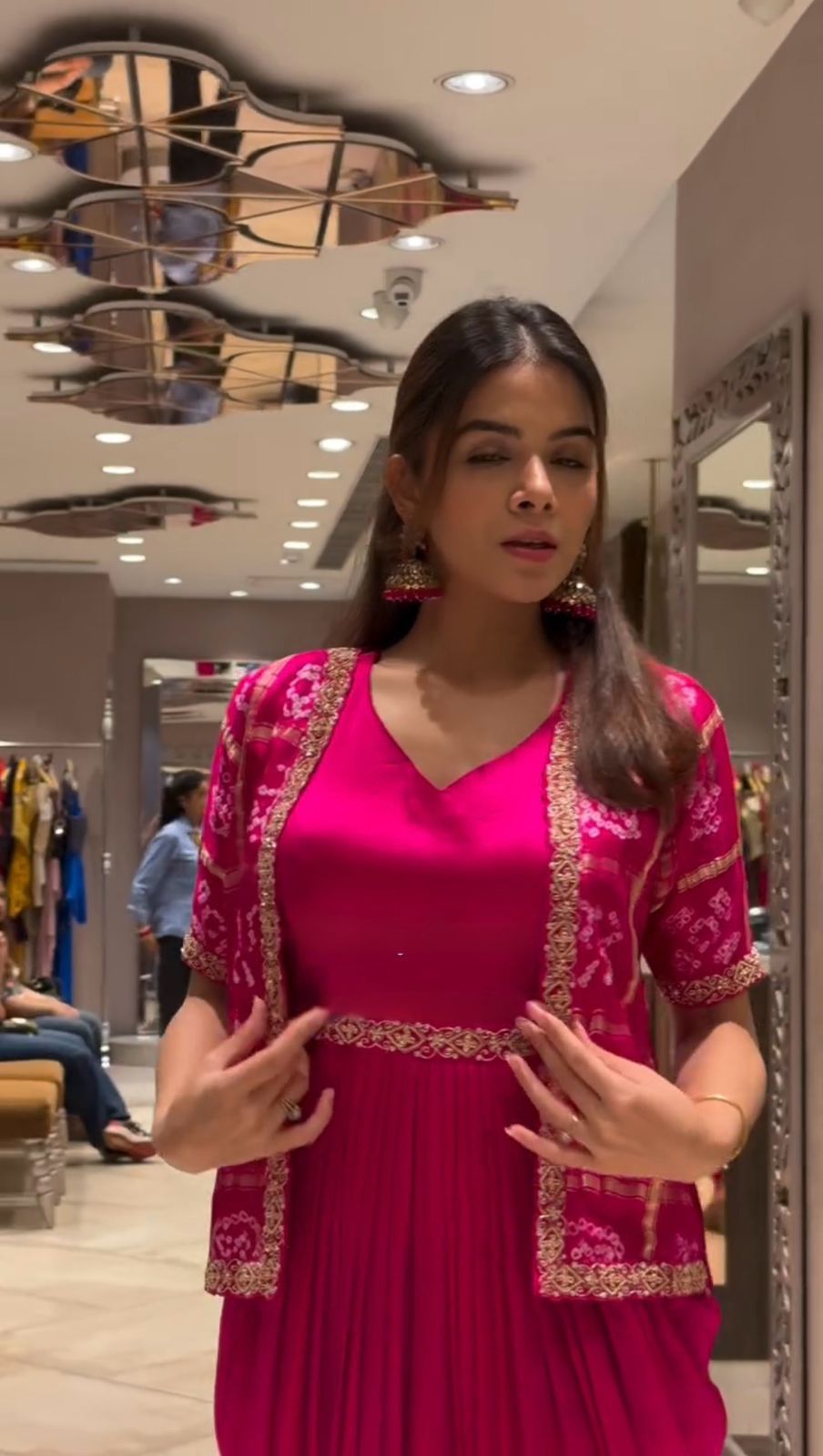 Bandhani jacket dress