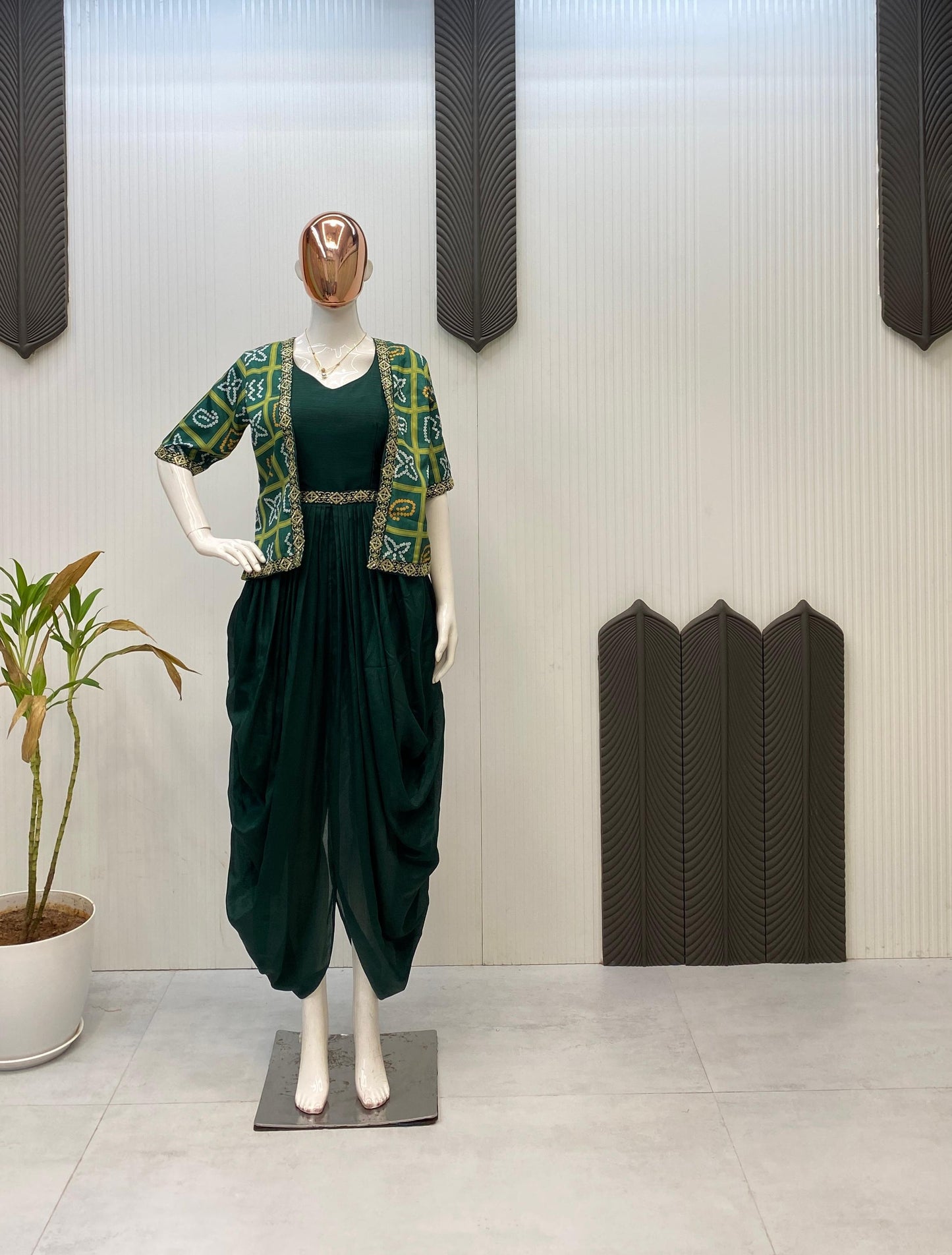 Bandhani jacket dress