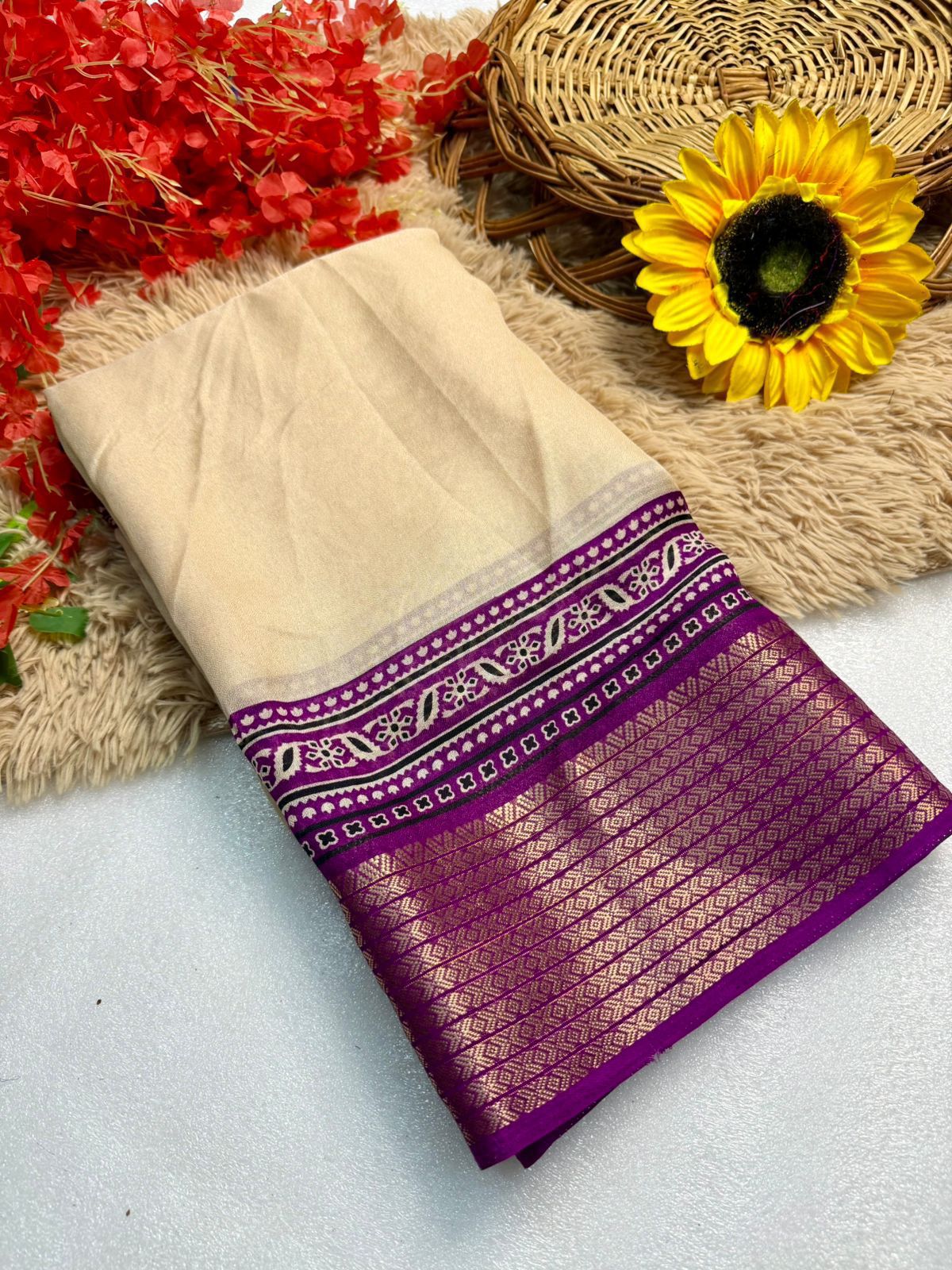 marsh mellow saree