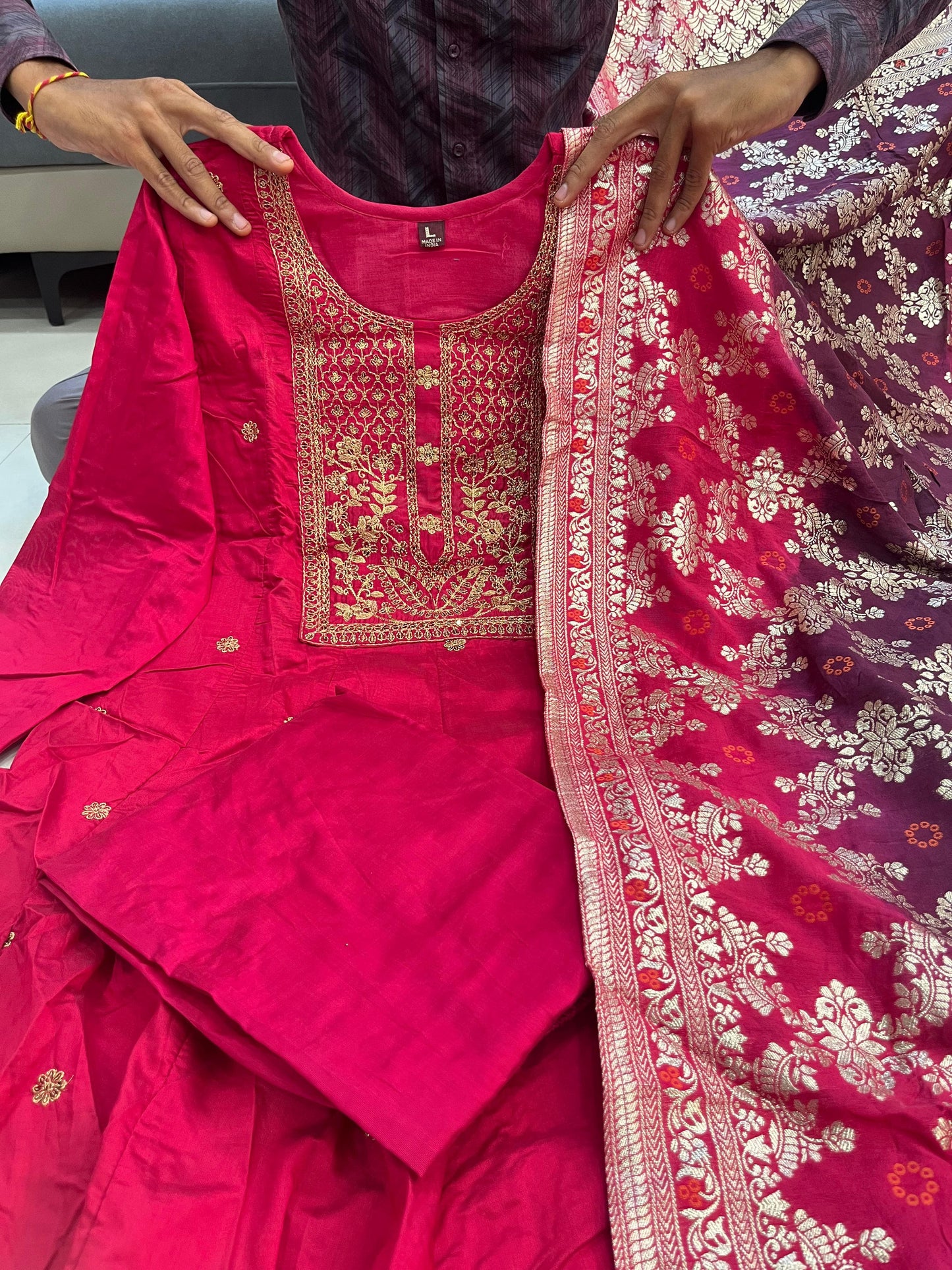 Anarkali Flared Kurti Pant Dupatta Set🌼