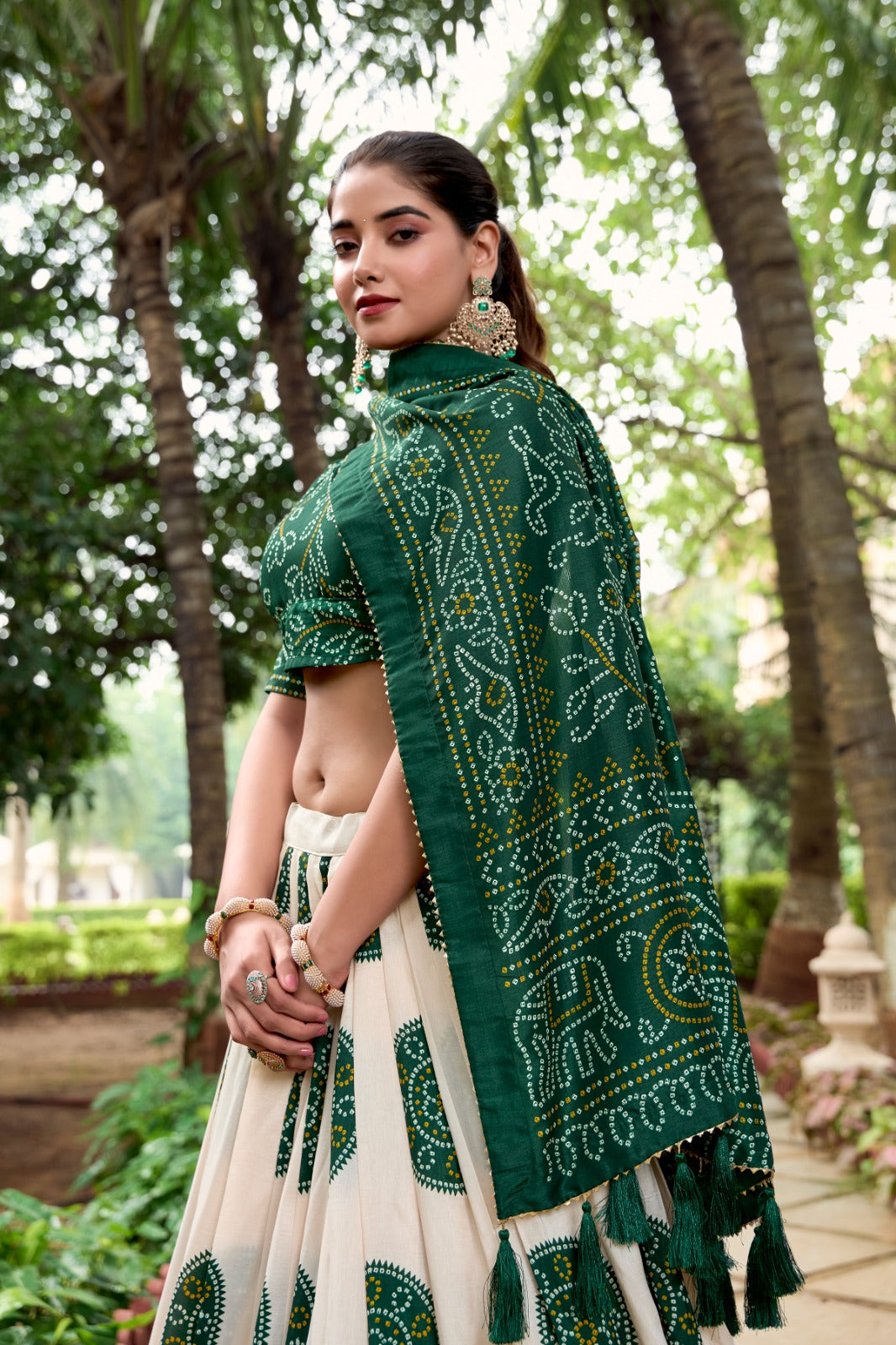 Tussar silk lehanga