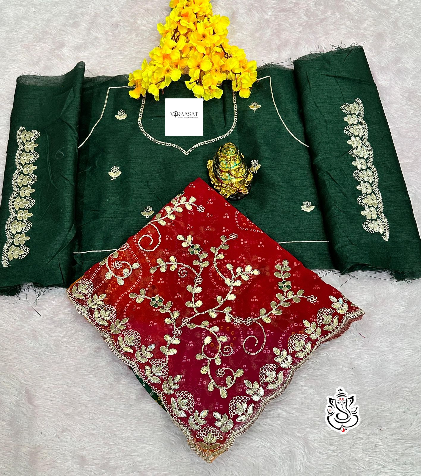 Georgette bandhej saree