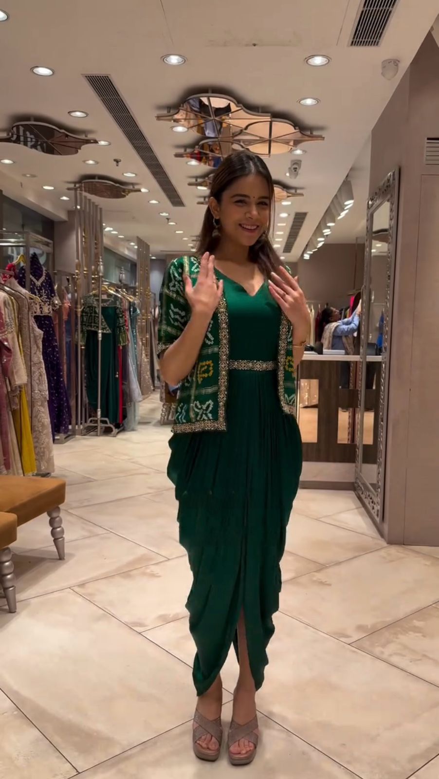 Bandhani jacket dress