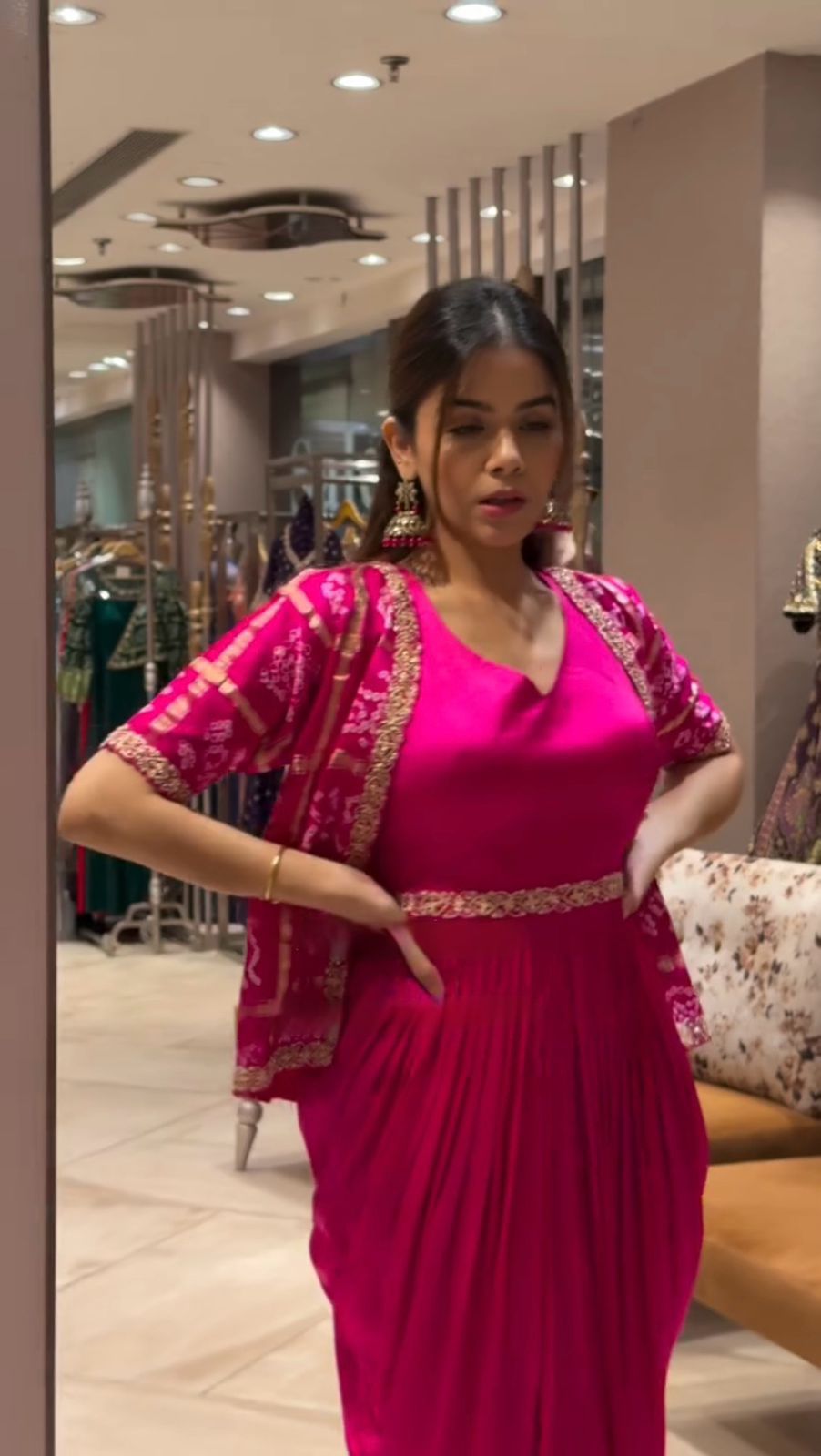 Bandhani jacket dress