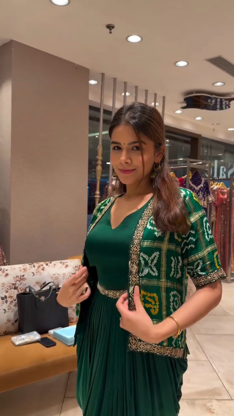 Bandhani jacket dress