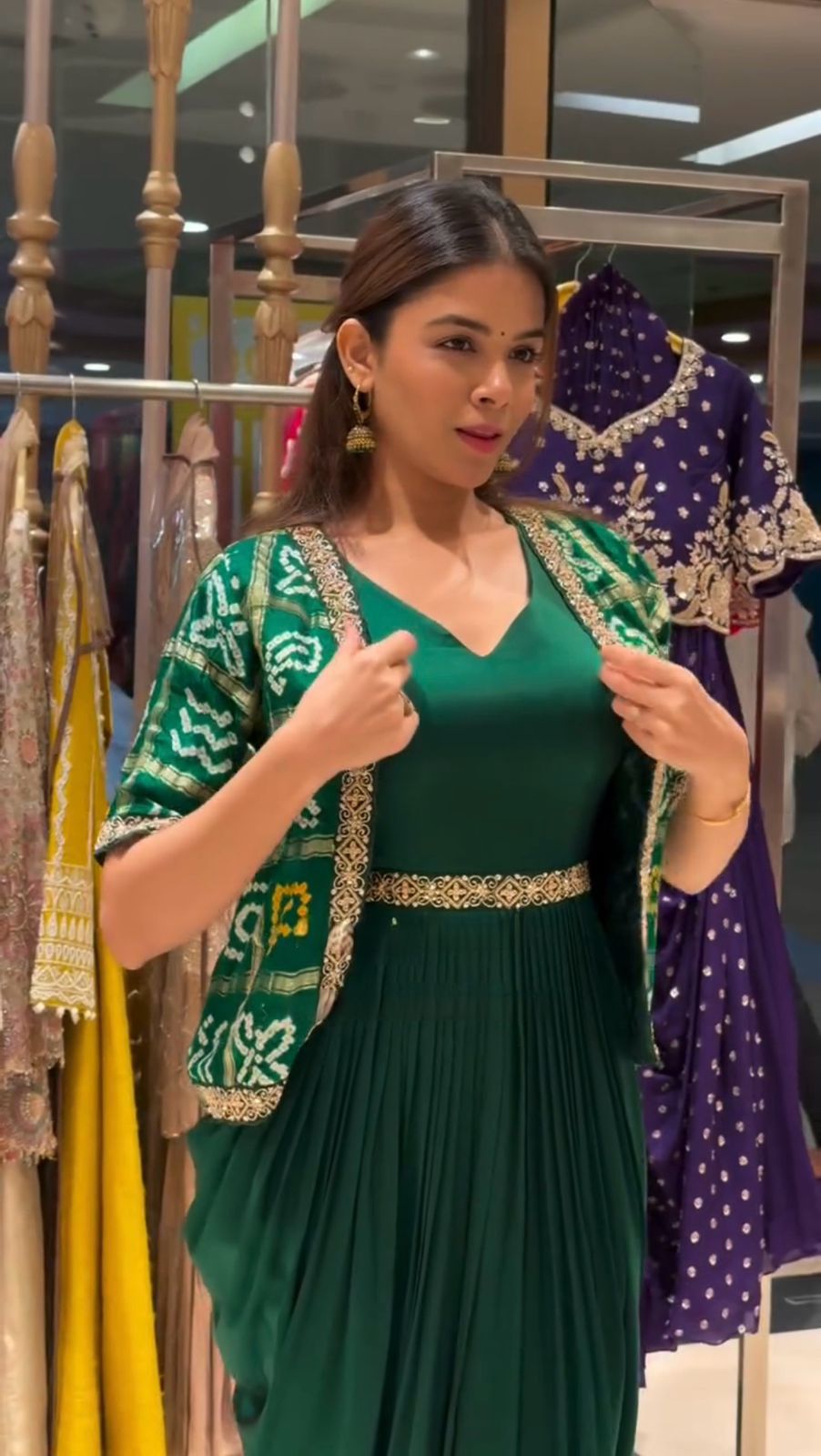 Bandhani jacket dress