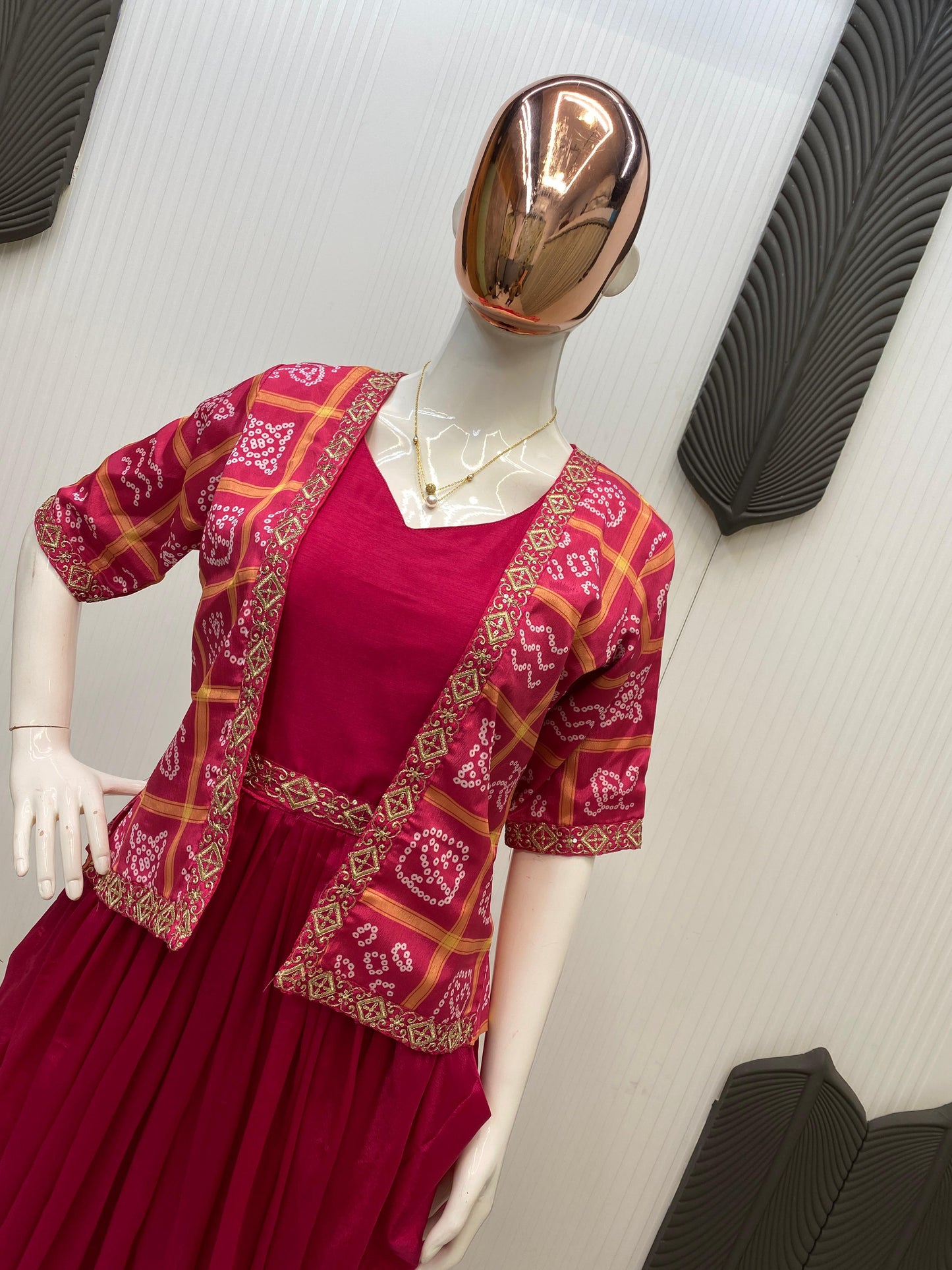 Bandhani jacket dress